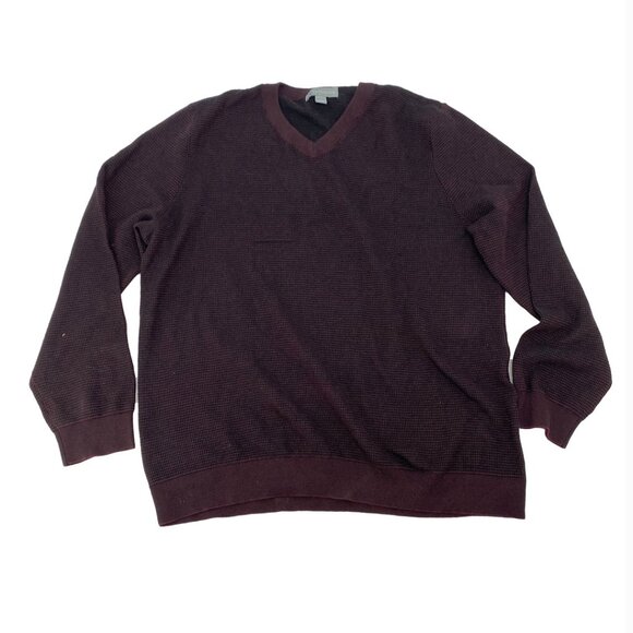 CloudVeil Other - CloudVeil | Men's Knit V-Neck Sweater | Burgundy & Black | Various Sizes